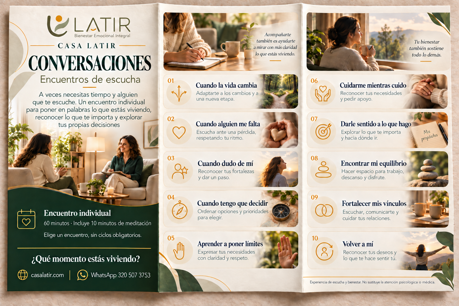 Conversaciones · Encuentros de escucha, carta completa: página 1 de 1